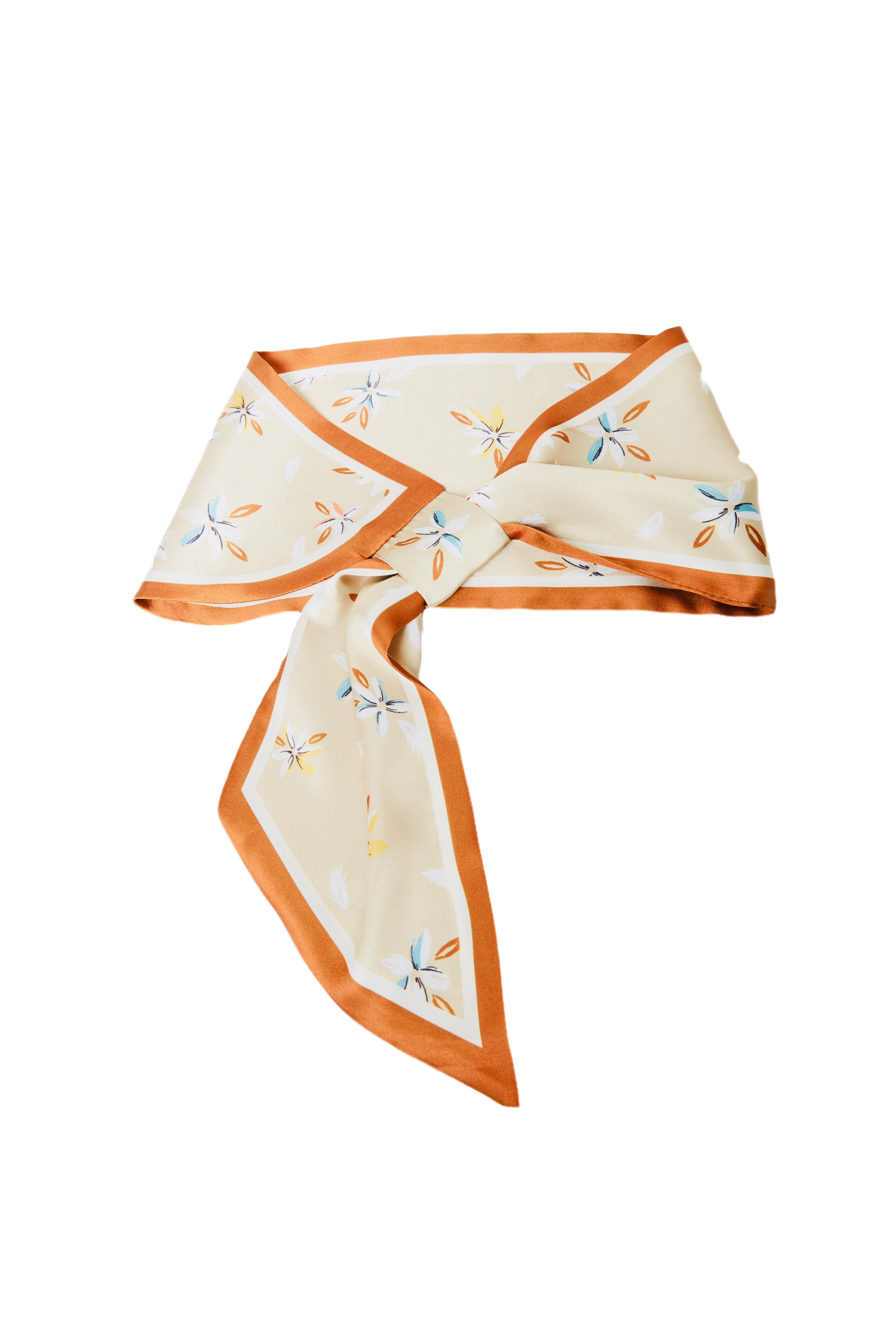 Brown Flowers Vintage Neckerchief