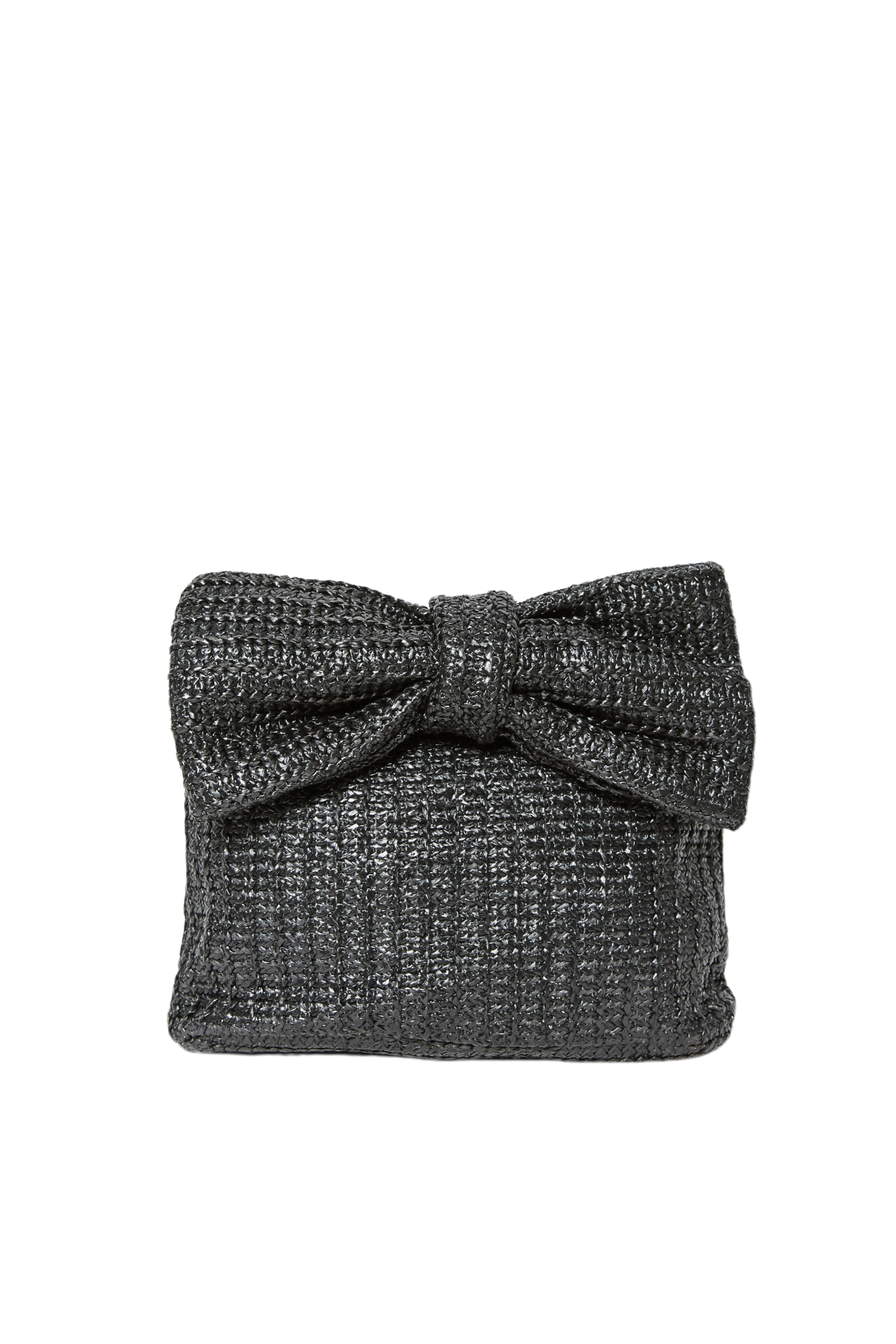 Black Straw Clutch Purse