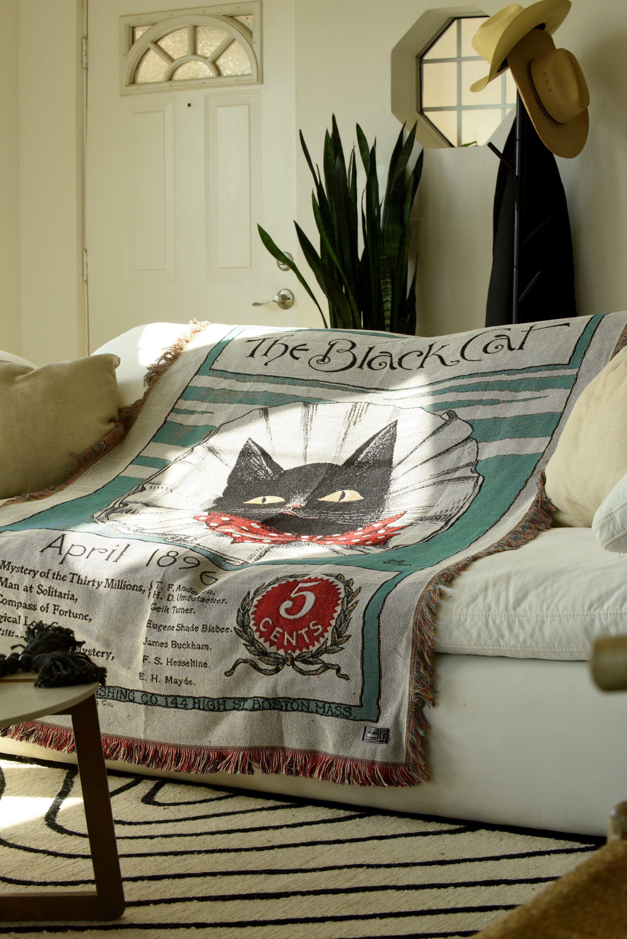 The Black Cat’s Beach, Home Decor, Picnic Throw Blanket