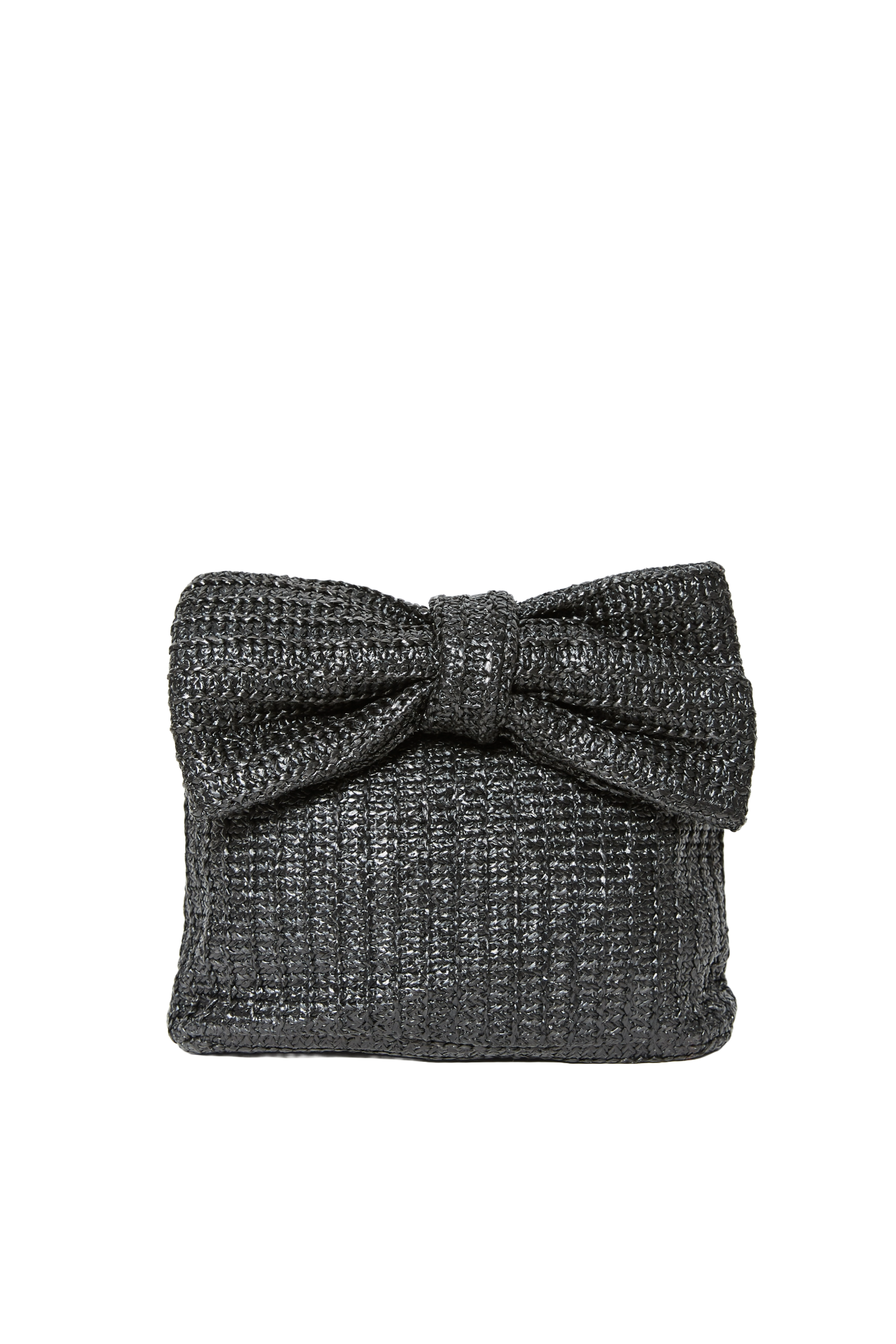 Black Straw Clutch Purse