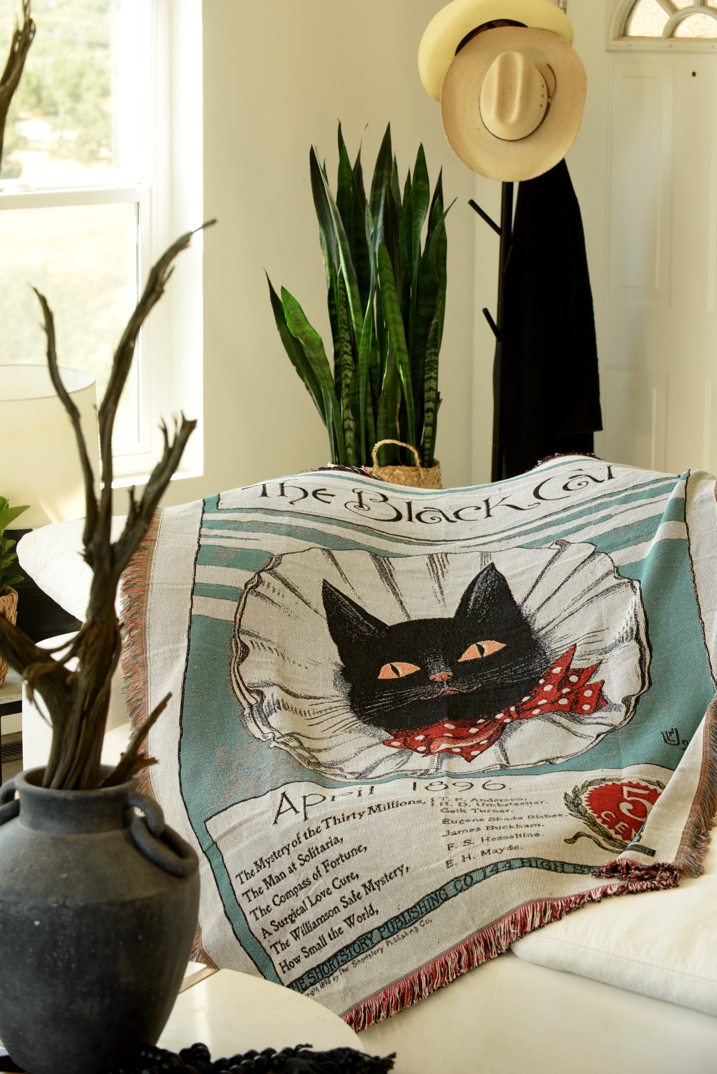 The Black Cat’s Beach, Home Decor, Picnic Throw Blanket